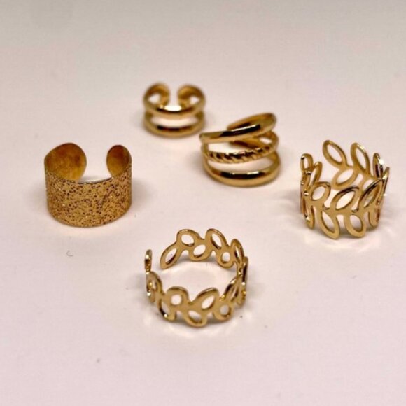 ⭐️❤️ FREE Leaf Boho Modern Minimal Peasant Chic Artsy Ear Cuffs Earrings - Picture 1 of 7